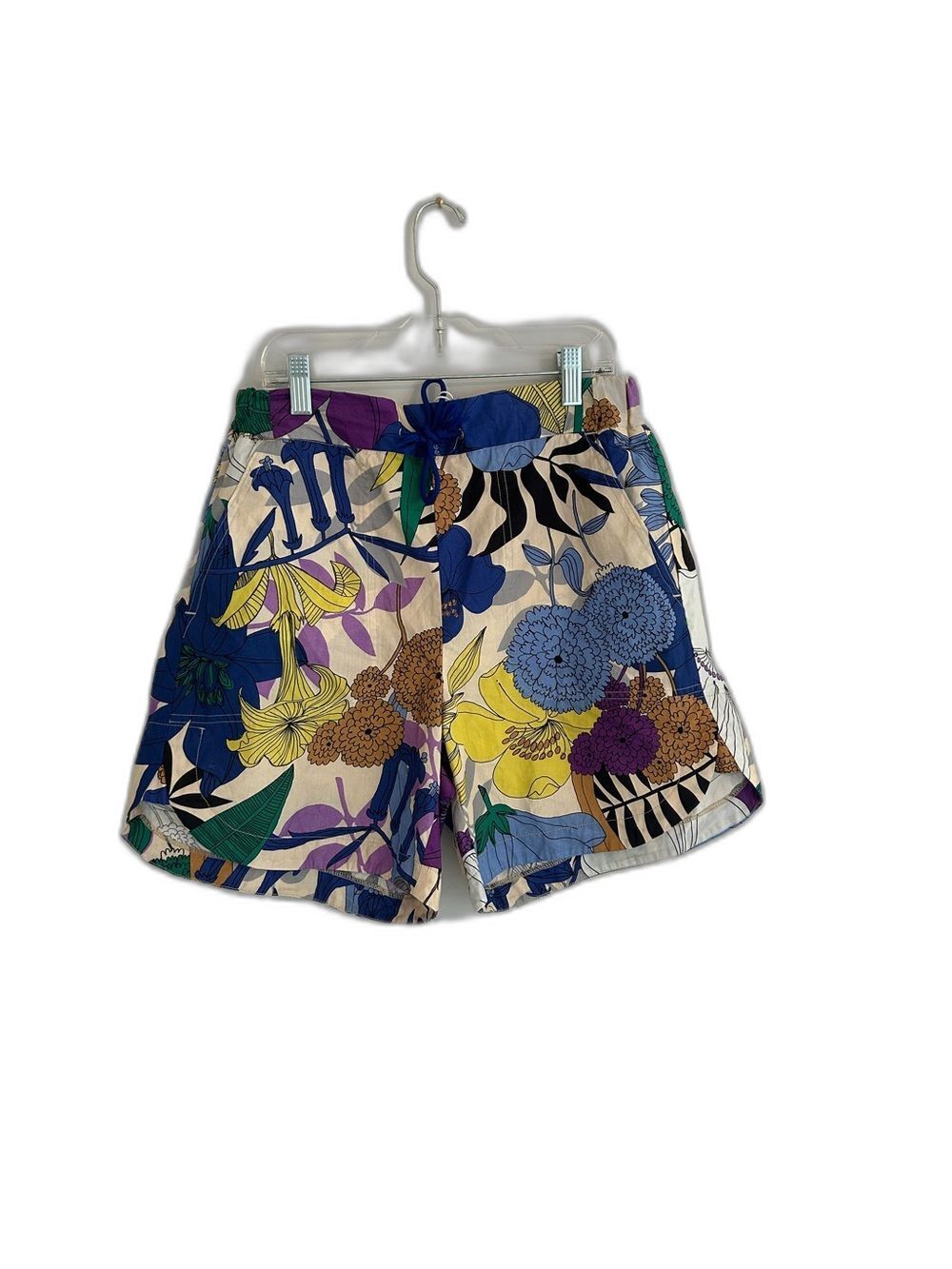 Vilagallo Floral Print Shorts Size 40 Colorful High Rise Resort Spain